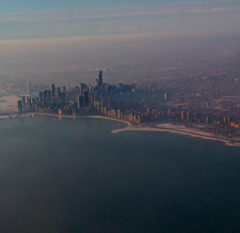 The Chicago Skyline from My Flight on Jan. 22